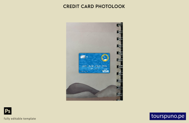 listo para imprimir plantilla frontal de aspecto fotográfico de débito de tarjet